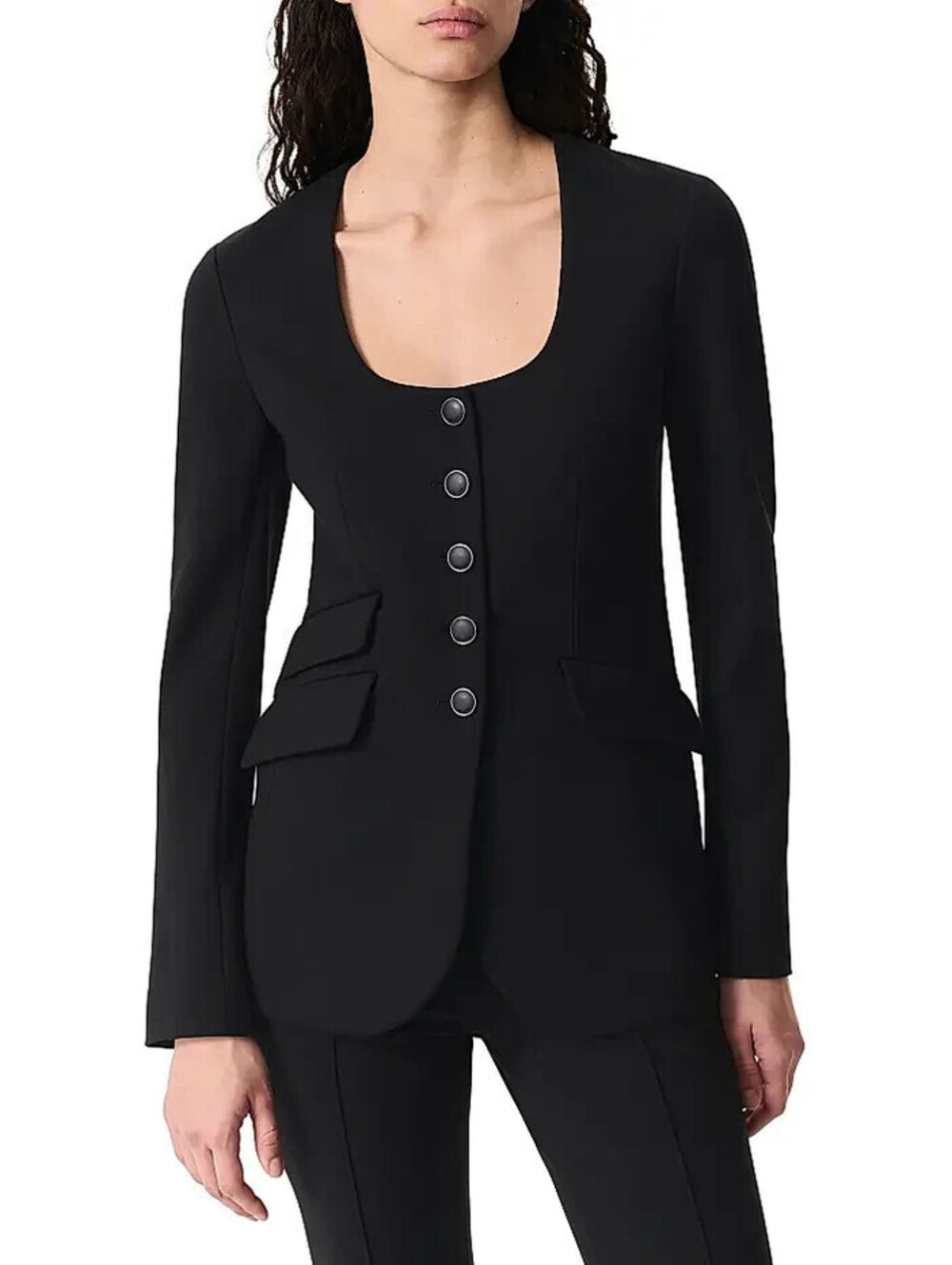 NEW, Rag & Bone Roslyn Ponte U-Neck Blazer in Black Size 8 #SJ2411